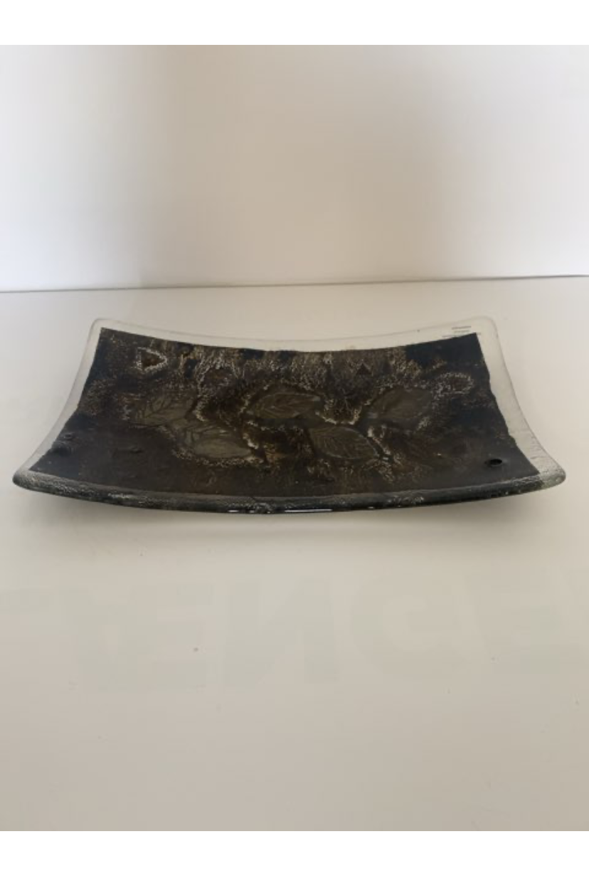 Dekorativt fad m. blade